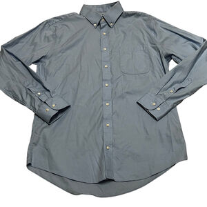 Nordstrom Men’s Light Blue Dress Shirt - Trim Fit, Non-Iron, Size 16 34/35 Butto
